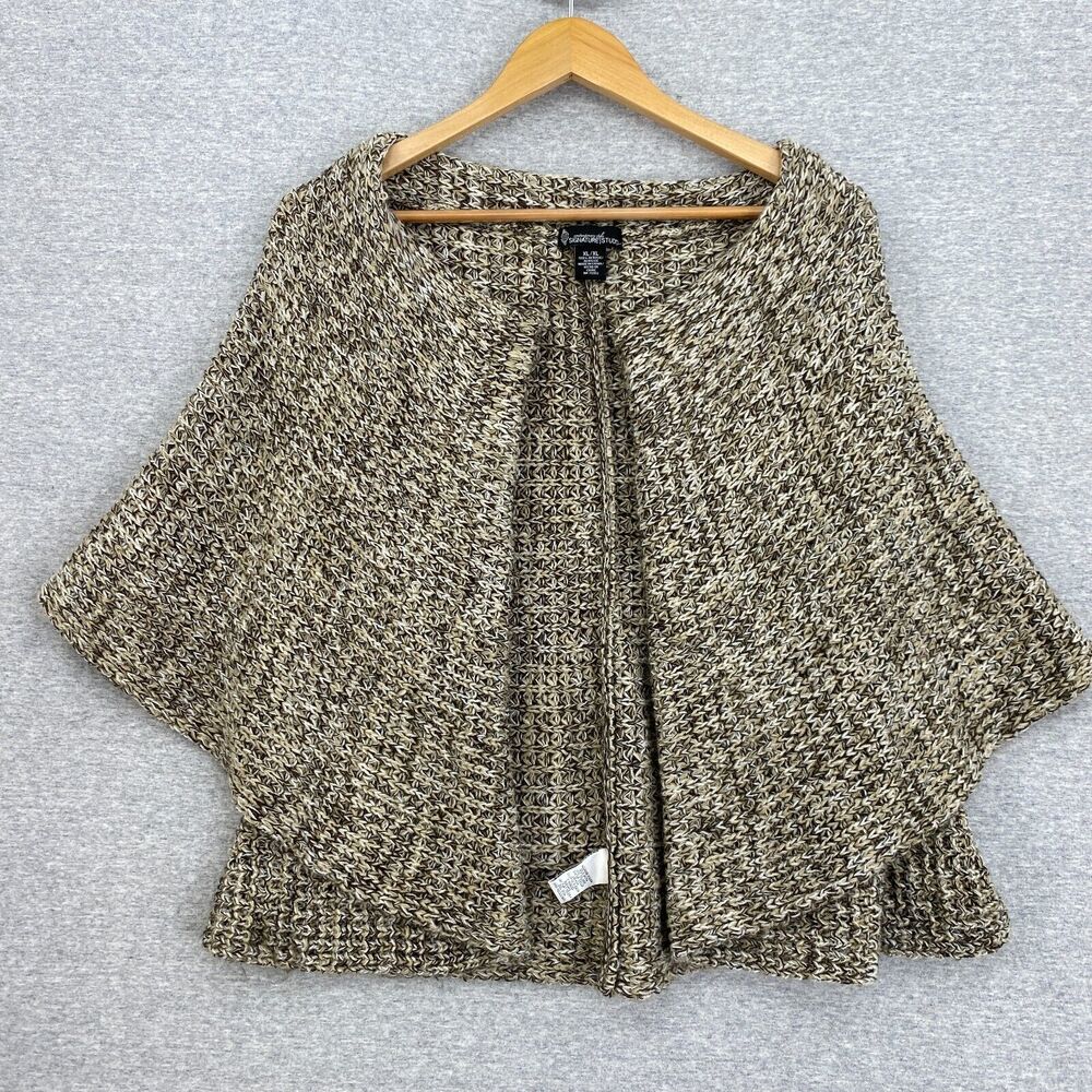 Signature Studio Sweater Cardigan Womens Extra Large Brown Knit Shawl Collar